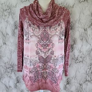 emerald cowl neck top size medium